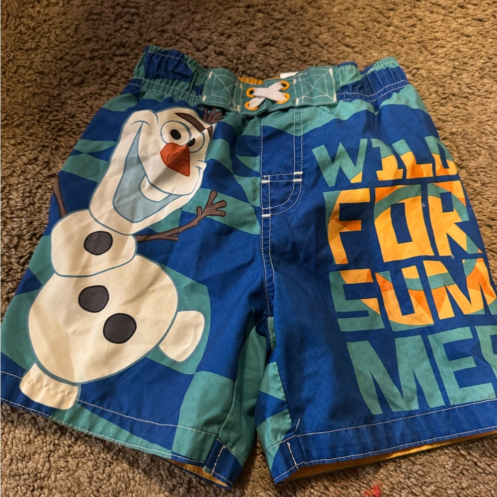 Kids Olaf Blue Swim Shorts plus 4 pairs of 2t shorts